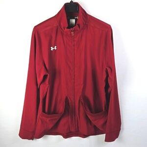 Under Armour Maroon Full Zip Loose Long Sleeve Active Casual Jacket Sz L